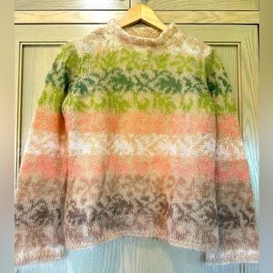 Vintage Talbots Mohair Mock Neck Sweater with Attached Tank Lining / Bell Sleeve